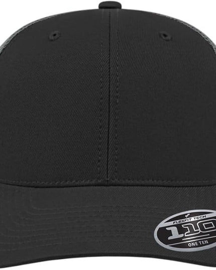 Cap America i8502 Flexfit 110 Premium Mid Profile 6-Panel Mesh Back Trucker Cap Hat w/UV Guard & Adjustable Snapback