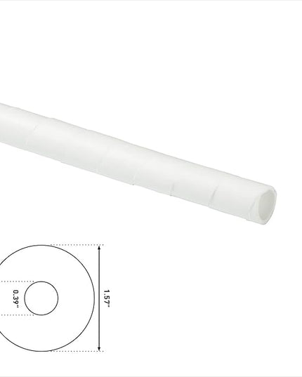 D-Line 8.2ft White Cord Wrap, Spiral Cable Sleeve, Expands 0.39-1.5in Diameter, Wrap by Hand - White