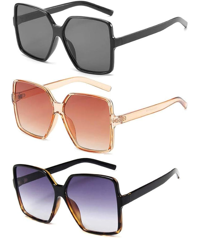 Dollger Oversized Square Sunglasses for Women Big Large Wide Fashion Shades for Men UV Protection Unisex