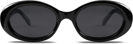 SOJOS Small Retro Oval Polarized Sunglasses for Women Men 90s Vintage UV400 Protection Tiny Sun Glasses SJ2286