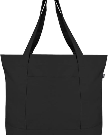 Eco Right Canvas Tote Bag for Women with Zip & Inner Pocket, 100% Organic Cotton Tote Bags for Men, Shopping, Beach