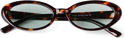 90s Sunglasses for Women Men Retro Small Oval Sunglasses