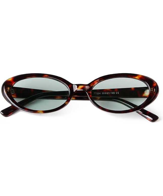 90s Sunglasses for Women Men Retro Small Oval Sunglasses