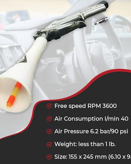 HI-TECH Vortex II Air Cleaning Gun – Pro Auto Detailing Tool for Deep Cleaning Interiors & Exteriors – Uses Air Compressor – Blasts Dust, Dirt & Grime Fast