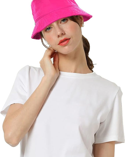 Falari Men Women Unisex Cotton Bucket Hat 100% Cotton Packable for Travel Fishing Hunting Summer Camp
