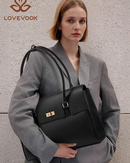LOVEVOOK Laptop Bag for Women Work Tote Messenger Bag Waterproof Business Office Professional Handbag Shoulder Bag