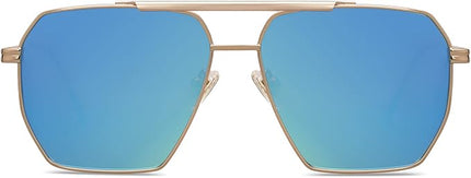 SOJOS Retro Oversized Square Polarized Sunglasses for Women Men Vintage Shades Classic Large Metal Sun Glasses