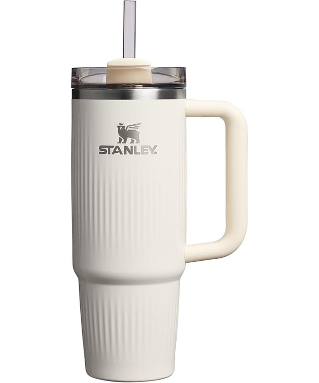 STANLEY Quencher H2.0 Tumbler with Handle and Straw 30 oz | Flowstate 3-Position Lid | Cup Holder Compatible for Travel | Insulated Stainless Steel Cup | BPA-Free | Fluted Cream Gloss
