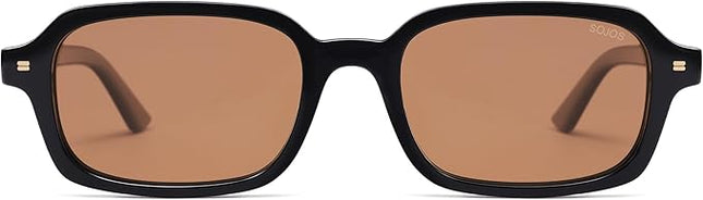SOJOS Trendy Rectangle Polarized Sunglasses Womens Mens, Small Retro Fashion Thin Slim Square Sunnies SJ2610