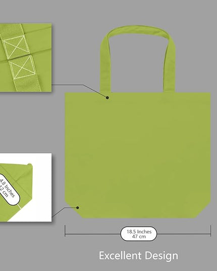 TOPDesign 1-Pack Super Strong Large 12oz Cotton Canvas Tote Bag, Reusable Grocery Shopping Cloth Bag, Fashionable Two-Tone Tote for Crafts, DIY Your Creative Designs