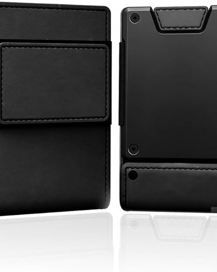 Slim Wallet for Men - Minimalist Compact Wallet and 25+ Card Holder, RFID Protected Front Pocket Wallets for Men with Integrated Elastic, Pocket Fashion Credit Card Holder (Black)
