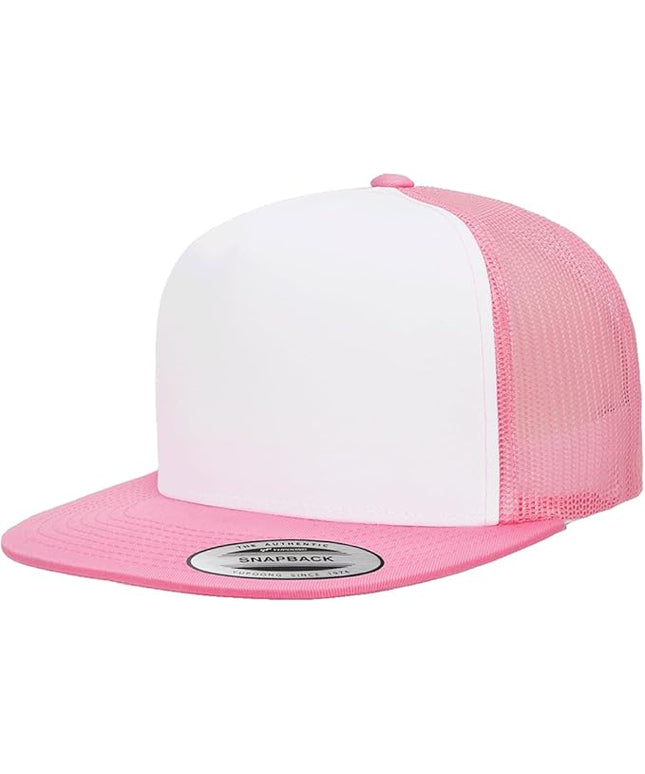Yupoong 5-Panel YP Classic Trucker Cap | High Profile Flat Visor Snapback | OSFM | Bulk Packs Available