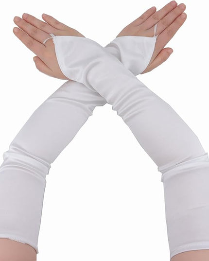 Fingerless Long Glove 1920s Satin Stretchy Elbow Length Opera Party Gloves