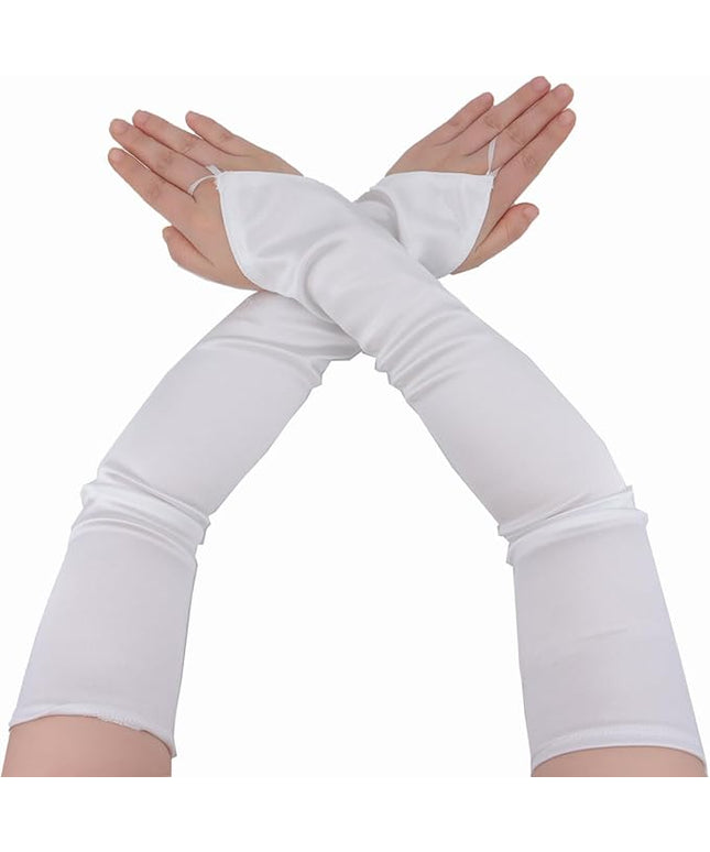Fingerless Long Glove 1920s Satin Stretchy Elbow Length Opera Party Gloves
