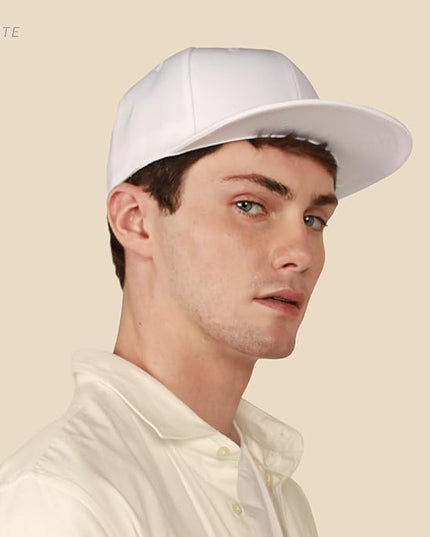 CHOK.LIDS Flat Bill Visor Classic Snapback Hat Blank Adjustable Brim High Top End Trendy Color Style Plain Tone Baseball Cap