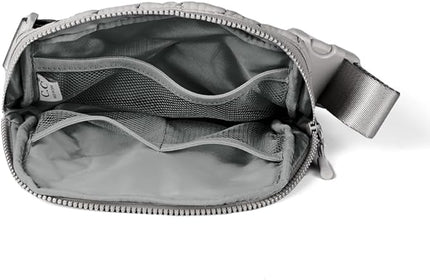 C.C Quilted Puffer Fanny Pack For Women Unisex - Daily Waist Crossbody Belt bag With Adjustable Strap (Grey)