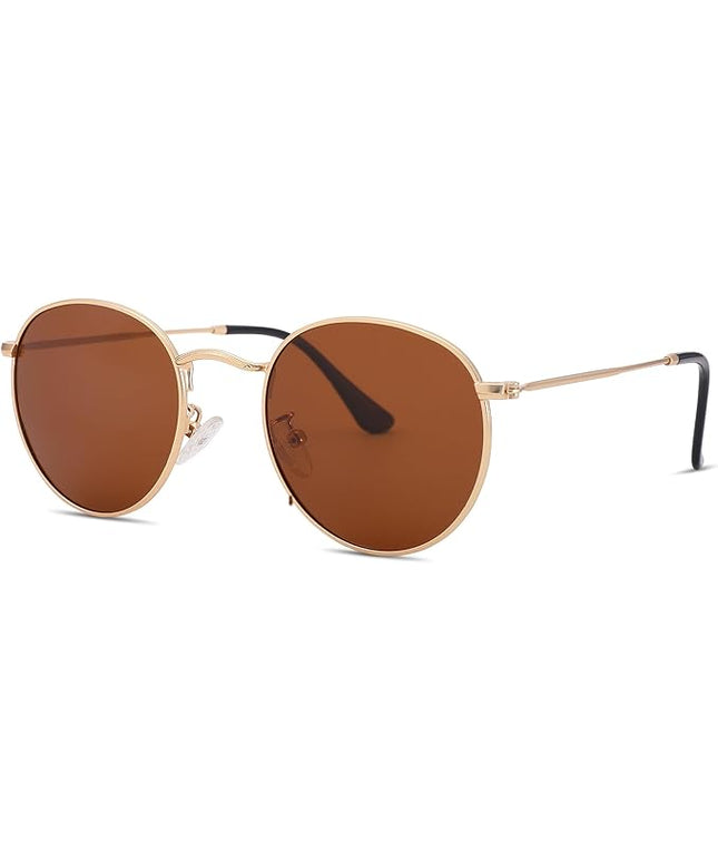 Pro Acme Small Round Metal Polarized Sunglasses for Women Retro Designer Style