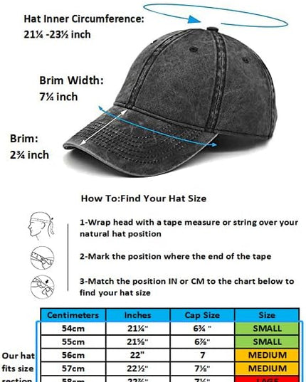 YEANIY Vintage Washed Cotton Plain Baseball Caps Adjustable Unstructured Soft Blank Casual Dad Ball Hats for Men Women