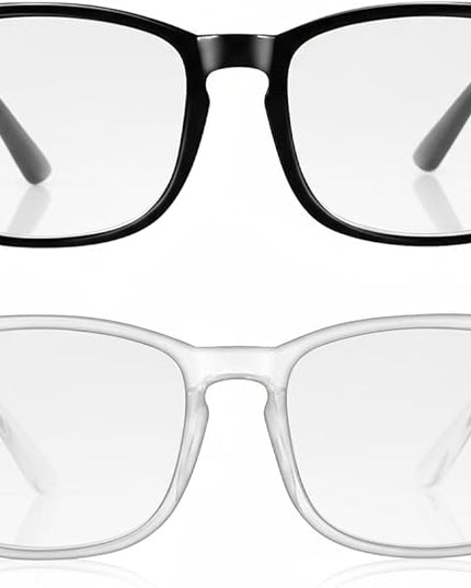 2 Packs Professional Sleep Glasses with 97.6% Blue Light Blocking Dual AR Coatings Clear Lens, Computer Gaming Glasses for Men Women, Anti Fatigue & Eye Strain