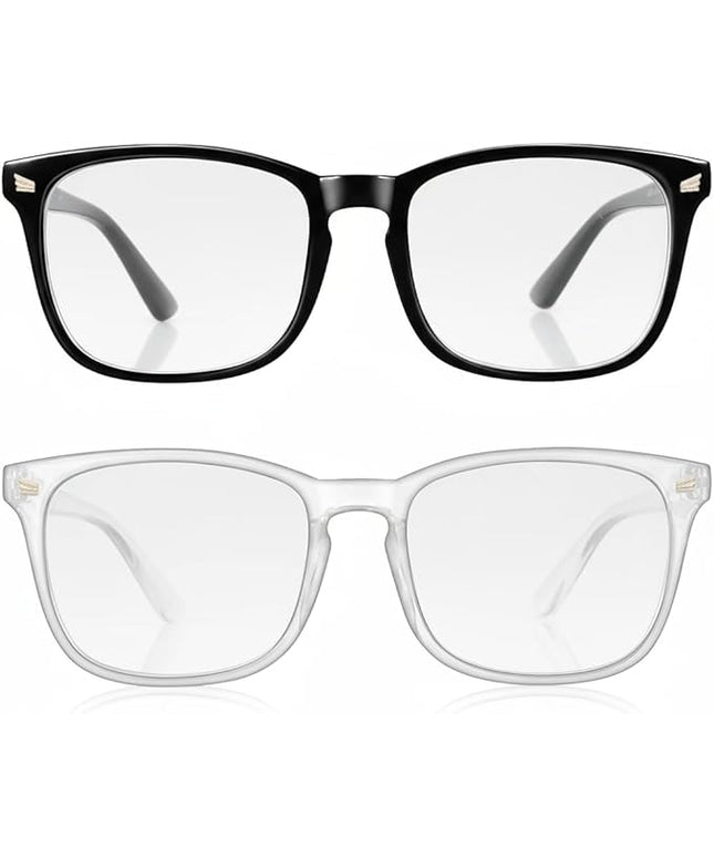 2 Packs Professional Sleep Glasses with 97.6% Blue Light Blocking Dual AR Coatings Clear Lens, Computer Gaming Glasses for Men Women, Anti Fatigue & Eye Strain