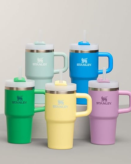 STANLEY Quencher H2.0 Tumbler with Handle and Straw 20 oz | Flowstate 3-Position Lid | Cup Holder Compatible for Travel | Insulated Stainless Steel Cup | BPA-Free | Azure