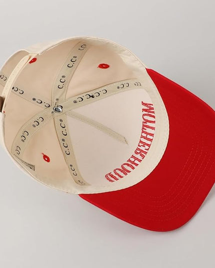 MIRMARU Two-Tone Vintage Canvas Trucker Hats for Men & Women, Adjustable Size Baseball Caps with Trendy Embroidered Design