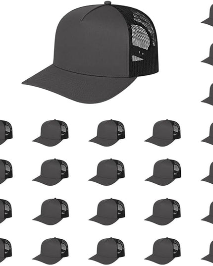 Cap America i3039 Classic 5 Panel Mid Profile Structured Trucker Mesh Back Cap w/ & Adjustable Snapback