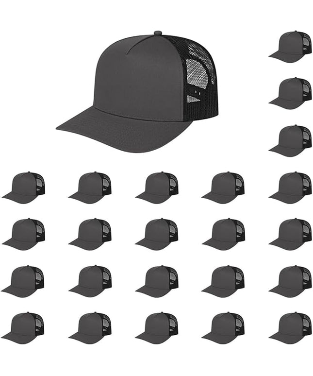 Cap America i3039 Classic 5 Panel Mid Profile Structured Trucker Mesh Back Cap w/ & Adjustable Snapback