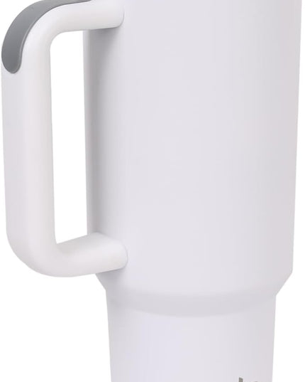 40oz Insulated Tumbler with Handle, Leakproof Straw Lid & Carry Handle - Double Wall Vacuum Insulation Keeps Ice 24 Hours, BPA Free Stainless Steel Water Bottle (Grayish)