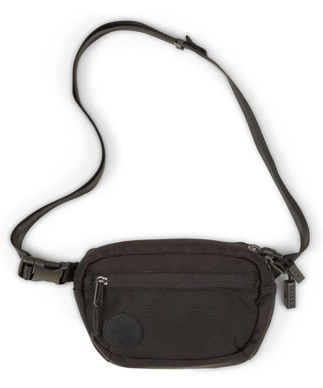 Baboon to the Moon Fanny Pack Mini 1.5L Compact Waist Bag Water Repellent Crossbody Belt Bag Lightweight Travel Everyday Bag for Men Women, Black