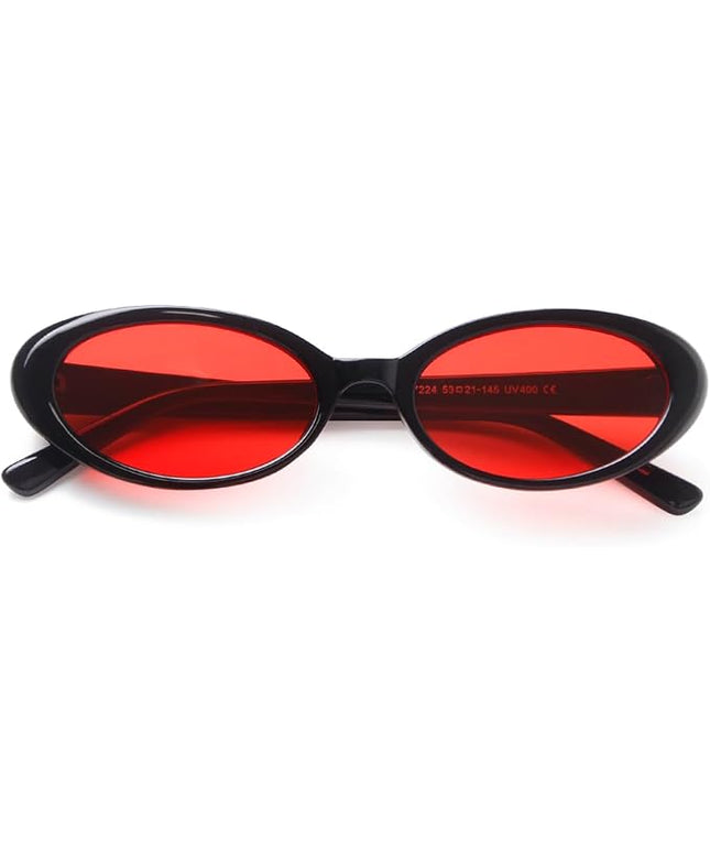 90s Sunglasses for Women Men Retro Small Oval Sunglasses