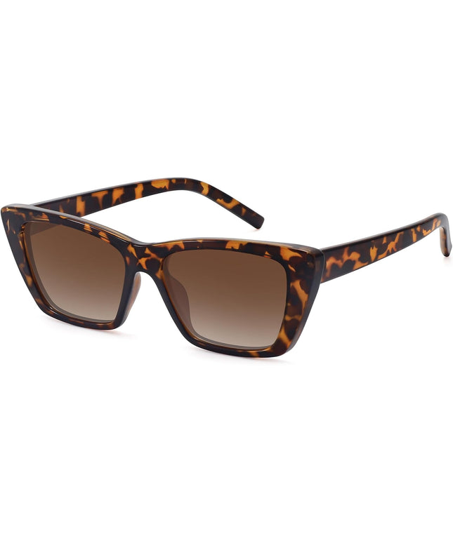 WOWSUN Narrow Small Vintage Polarized Cat Eye Sunglasses for Women