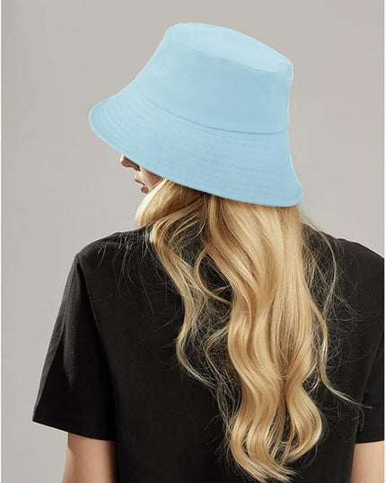Malaxlx Unisex Bucket Hat Beach Sun Hat Aesthetic Fishing Hat for Men Women Teens, Reversible Double-Side-Wear