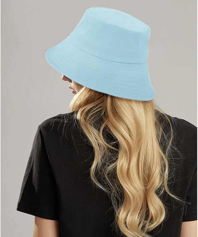 Malaxlx Unisex Bucket Hat Beach Sun Hat Aesthetic Fishing Hat for Men Women Teens, Reversible Double-Side-Wear