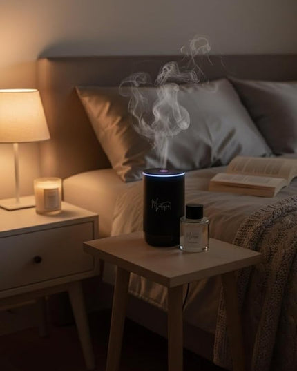 Mistique Smart Portable Waterless Car and Home Fragrance Oil Diffuser with LED Ceiling Lighting - Essential Oil Diffuser, Car Air Freshener & Single Room Home air Freshner JK-577 Fragrance
