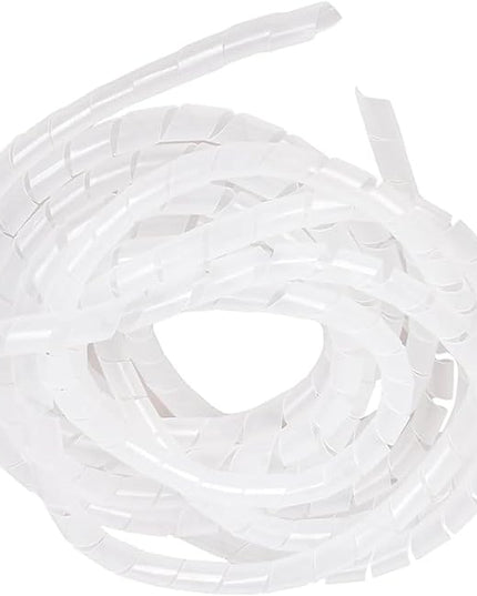 Spiral Cable Wrap - 7.2 Ft 3/4" Spiral Wire Wrap Cord Covers Bundle Sleeve Hose for Computer Electrical Wire Organizer (White, 3/4 Inch-7.2Ft)