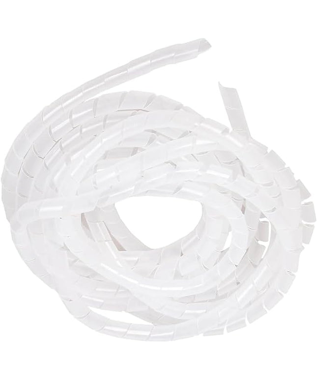 Spiral Cable Wrap - 9.8 Ft 5/8" Spiral Wire Wrap Cord Covers Bundle Sleeve Hose for Computer Electrical Wire Organizer (White, 5/8 Inch-9.8Ft)