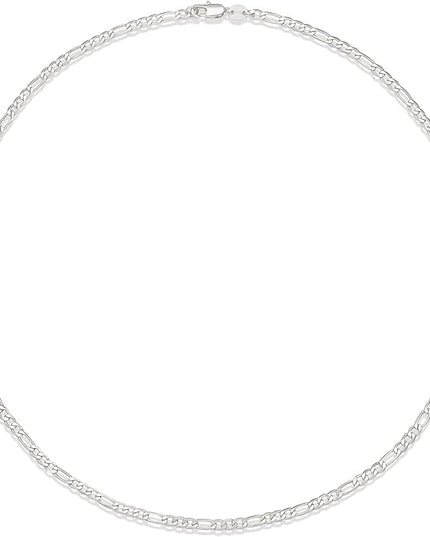 Amazon Essentials 14k Gold or Sterling Silver Plated Figaro Chain Necklace