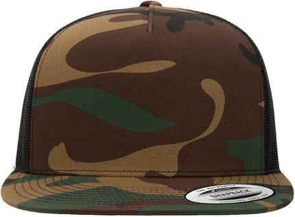 Yupoong 5-Panel YP Classic Trucker Cap | High Profile Flat Visor Snapback | OSFM | Bulk Packs Available