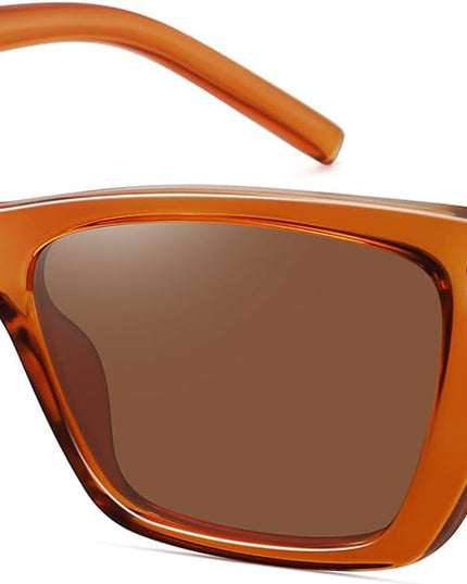 WOWSUN Narrow Small Vintage Polarized Cat Eye Sunglasses for Women