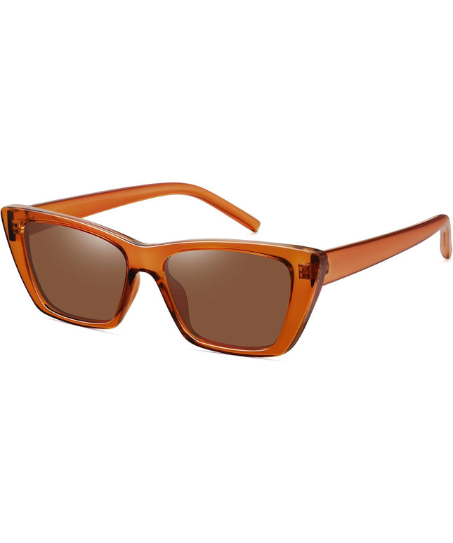 WOWSUN Narrow Small Vintage Polarized Cat Eye Sunglasses for Women