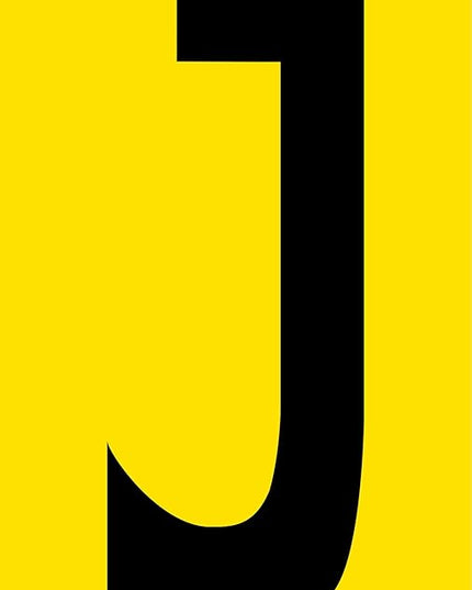 Mighty Line J Letter Alphabet Die Cut Location Markers, Large Decal Stickers for Pallet and Machinery Marking, Heavy-Duty, Peel and Stick Adhesive, Industrial Quality, 6"x10", Pack of 10, Yellow