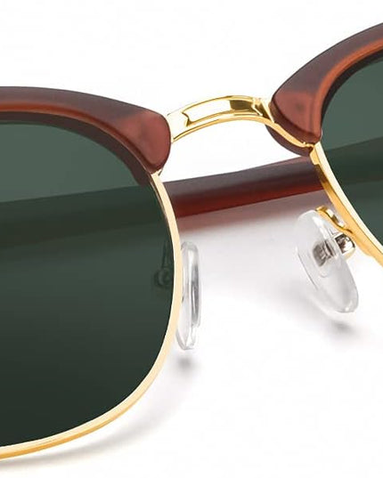 KALIYADI Polarized Sunglasses for Men and Women Semi-Rimless Frame Driving Sun glasses UV Blocking