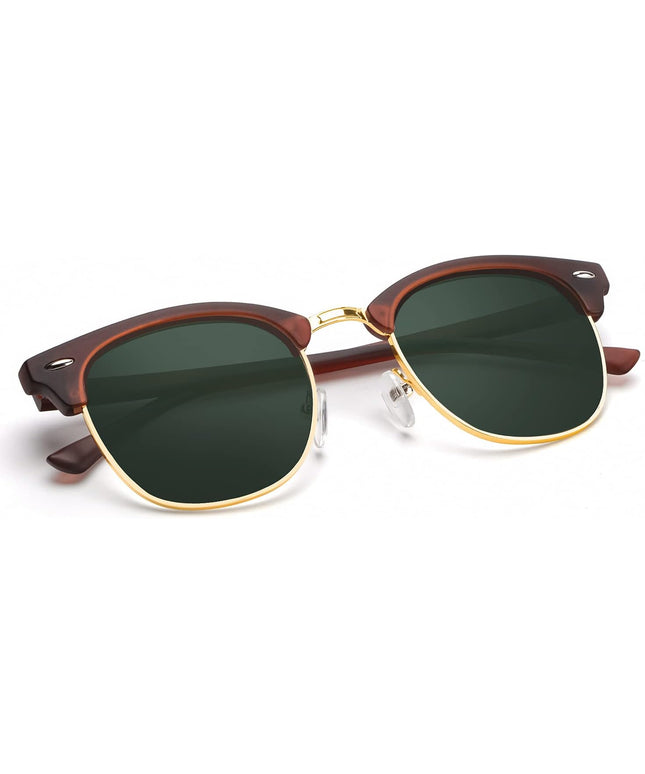 KALIYADI Polarized Sunglasses for Men and Women Semi-Rimless Frame Driving Sun glasses UV Blocking