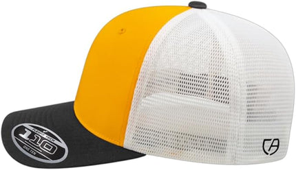 Cap America i8502 Flexfit 110 Premium Mid Profile 6-Panel Mesh Back Trucker Cap Hat w/UV Guard & Adjustable Snapback
