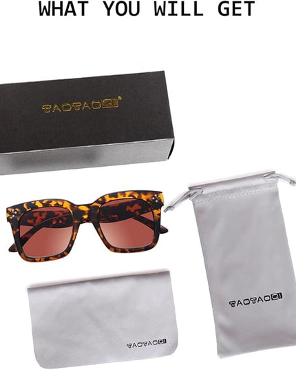 Vintage Women Oversized Sunglasses Designer Luxury Square Sun Glasses UV400 Protection Flat Lens