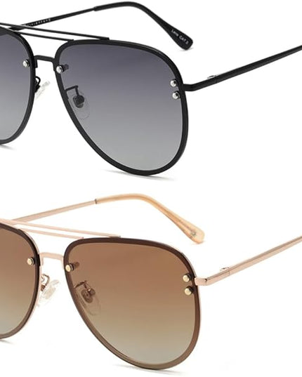 Trendy Oversized Aviator Sunglasses Womens, Retro Cute Big Shades Women's Fashion Sun Glasses UV Protection VF2203