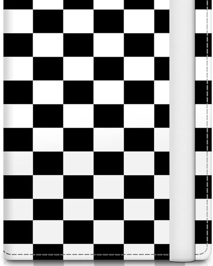 Passport Holder for Travel Essentials, RFID Premium Leather Passport Wallet Cover Case for Travel Must Haves Accessories, Passport Book Holders for Women Men Black White Checkered