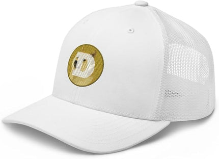 Dogecoin Crypto Embroidered Logo Trucker Cap