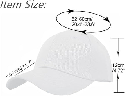 Glory Max Plain Baseball Cap Hook & Loop Strap Adjustable Solid Blank Curved Visor Hat